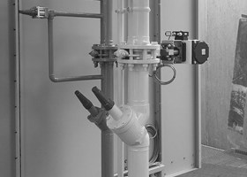 Vloeistofretour en persleiding watergekoelde condensor